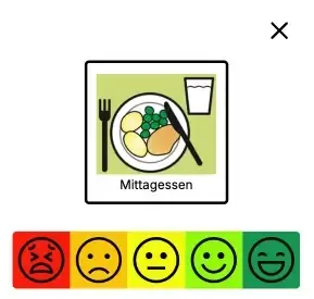Ein Termin mit Optionen für Bewertung, Foto, Text und Audio.