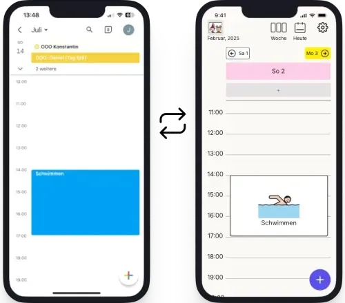 Kalendertermine werden mit dem Independo Kalender synchronisiert.